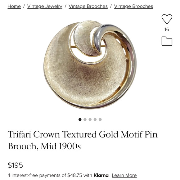 Trifari Vintage Crown Brooch - Picture 2 of 2